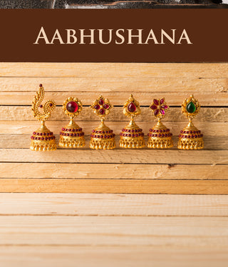 'Aabhushana' -  Gold-Dipped Silver Jhumkas