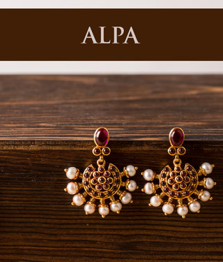 'ALPA' - Ornate, Gold-dipped Silver Earrings