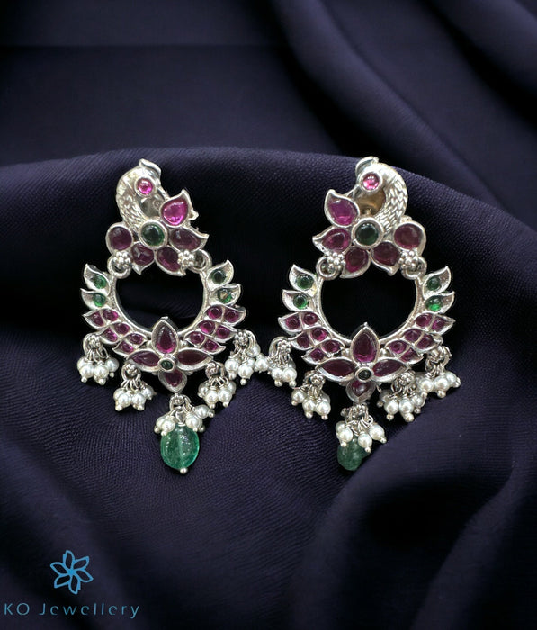 The Adyalaya Silver Kempu Earrings