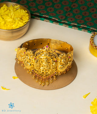 The Preksha Silver Peacock vanki/Bajuband (with belt)