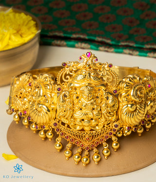 The Preksha Silver Peacock vanki/Bajuband (with belt)