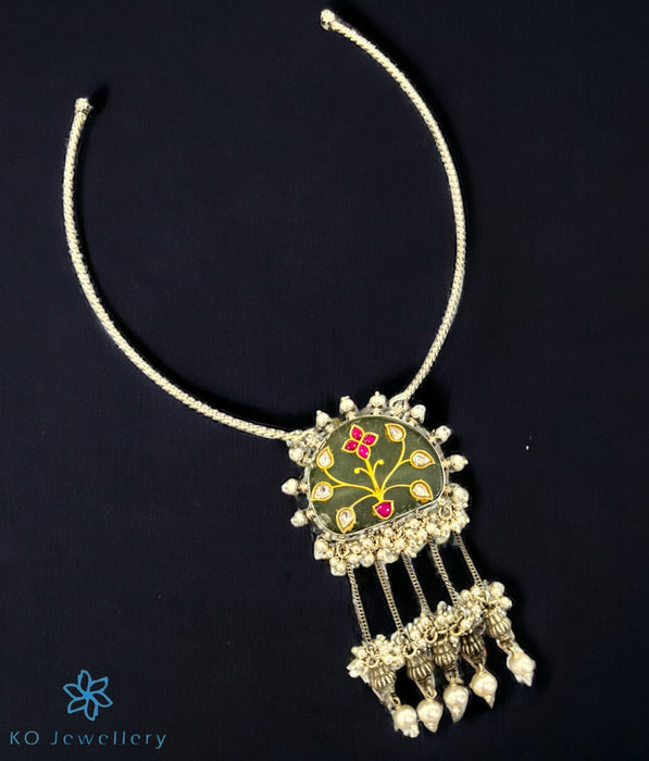 The Turab Silver Antique Kundan Necklace (2 tone)