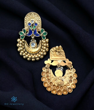 The Silver Peacock Kundan Earrings