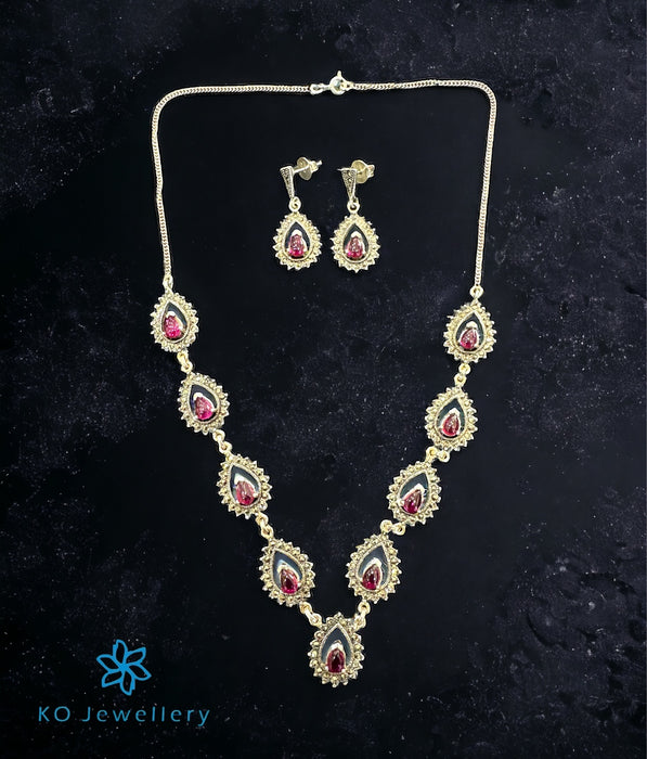 The Eduora Silver Marcasite Necklace & Earrings