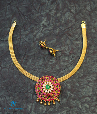 The Akriti Silver Pendant (Red/Green)