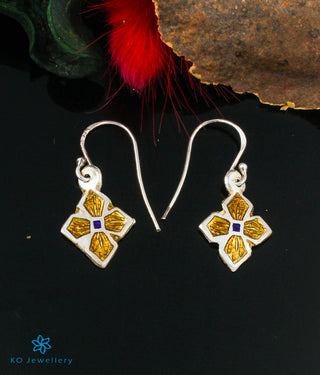The Tia Silver Meenakari Earrings (Gold)