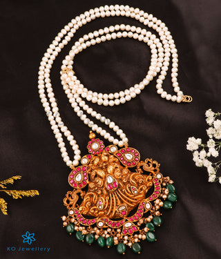 The Suhana Silver Kundan Peacock Pearl Necklace