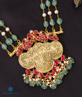 The Anchita Silver Kundan Peacock Necklace