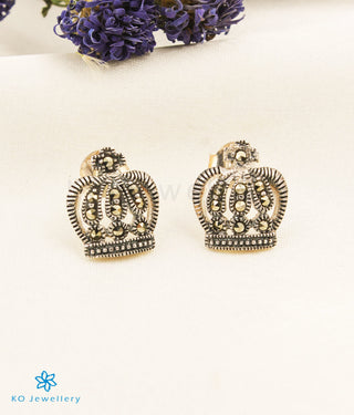 The Crown Silver Marcasite Earrings