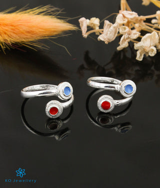 The Nivit Silver Toe-Rings (Red)