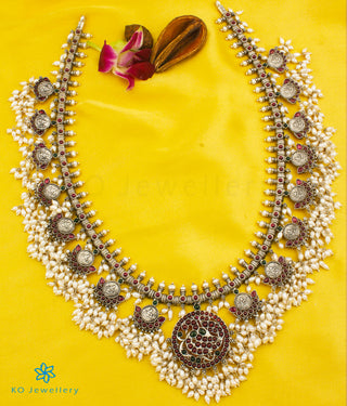 The Saira Silver Guttapusalu Necklace (Long)
