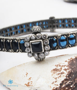 The Samatva Silver Kemp Bracelet (Blue/Oxidised; Size 2.2/2.4/2.6/2.8)