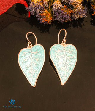 The Kusha Silver Meenakari Earrings (Light Blue)