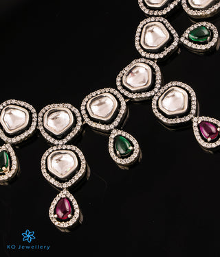The Dastoor Silver Polki Necklace & Earrings