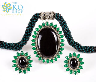 The Avantika Silver Necklace set - KO Jewellery