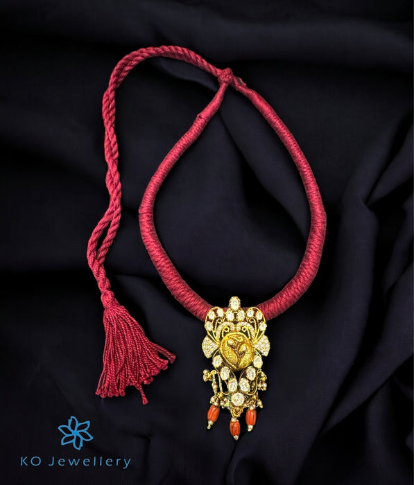 The Alaia Silver Peacock Thread Necklace
