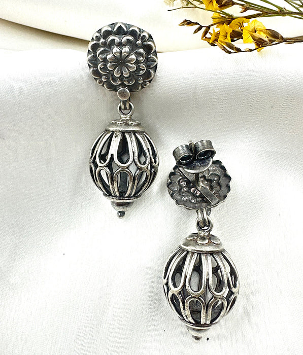 The Bead Antique Silver Earrings
