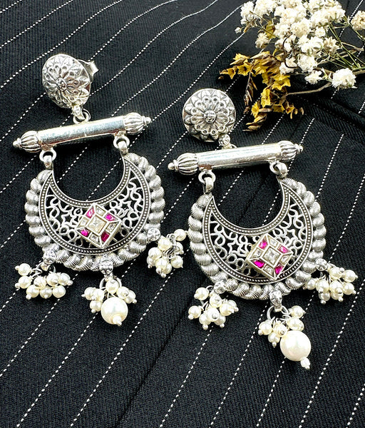 Buy Silver Jhumkas Earrings/ Oxidised Indian Jewelry/ Afghani Jewelry/  Indian Earrings/ Oxidised Earrings/ Tribal Earrings/ Boho Ethnic Earrings  Online in India - Etsy