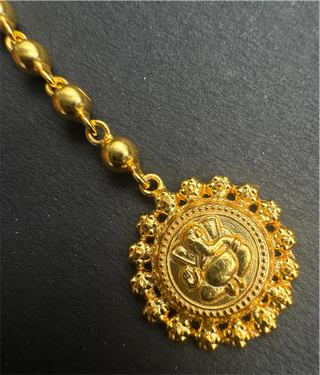 The Haridra Silver Maang Tikka