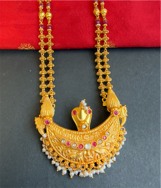 The Aishika Kokkethathi Silver 2 layer Tulsi Mala Necklace & Earrings