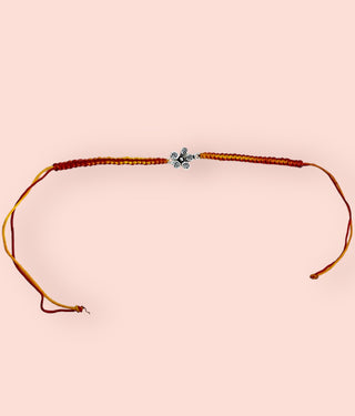 The Nirosha Silver Rakhi (Coloured)