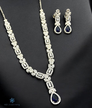 The Fushia Sparkle Silver Necklace & Earrings