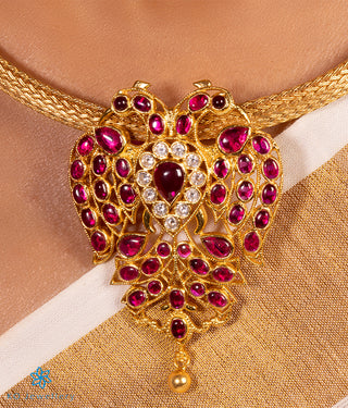 The Gandaberunda Silver Necklace (Red)