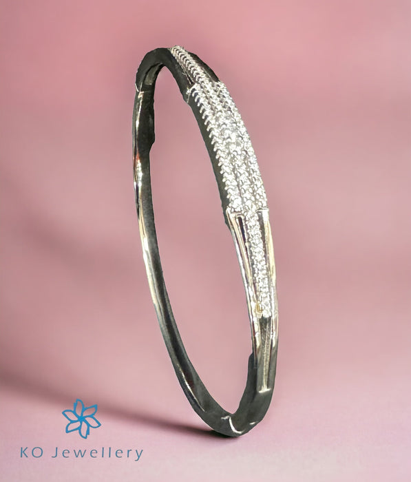 The Wayne Solitaire Silver Openable Bracelet