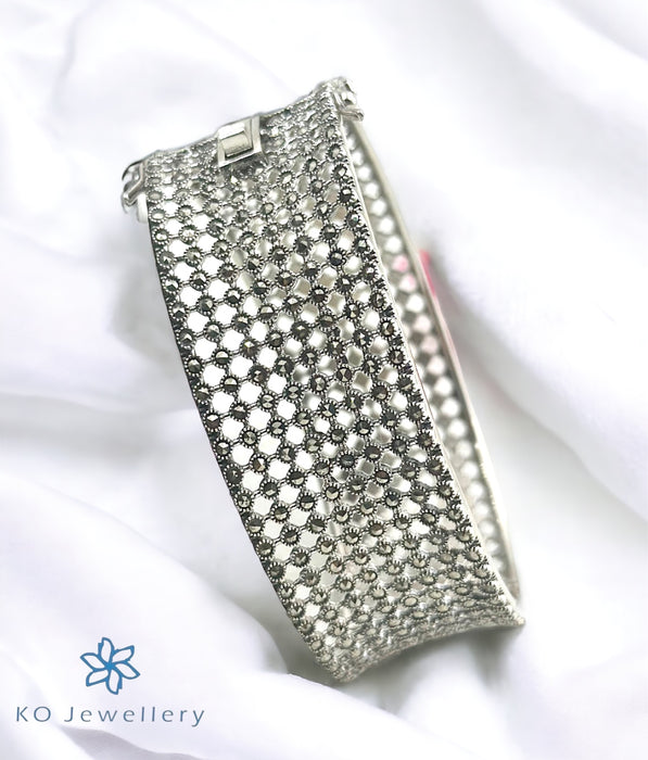 The Sparkle Silver Marcasite Openable Bracelet