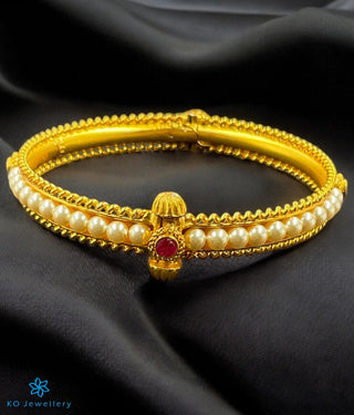 The Pratham Silver Pearl Tode Bracelet -Single (Size /2.2/2.4/2.6/2.8)