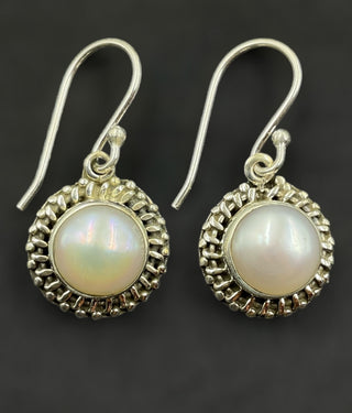 The Vesta Silver Gemstone Pearl Earrings