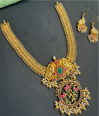 The Vilasini Silver Peacock Necklace & Earrings