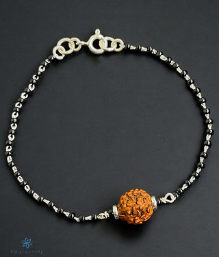 The Elisa Silver Rudraksha Mangalsutra Bracelet