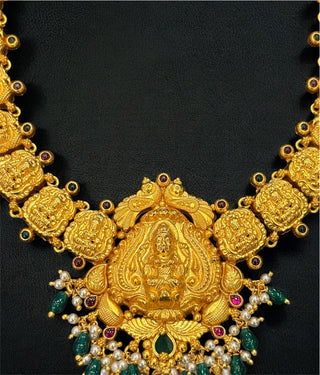 The Suprabha Silver Lakshmi Nakshi Necklace & Earrings