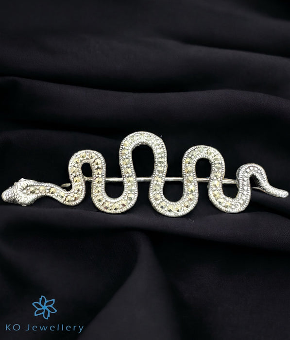 The Snake Marcasite Silver Brooch