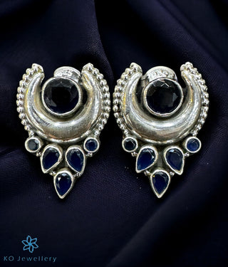 The Chandra Silver Gemstone Earrings (Blue)