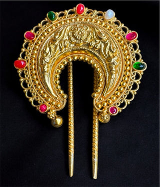 The Yuthika Nakkasi Silver Bridal Hair Pin (Multi colour)