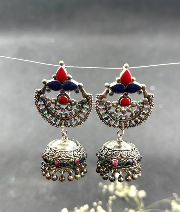 Return Gifts / Silk Thread Hook Drop Jhumka Earrings / Medium Jhumki /  Indian Earrings / Colorful Earrings / Handmade Earrings / Jumki - Etsy