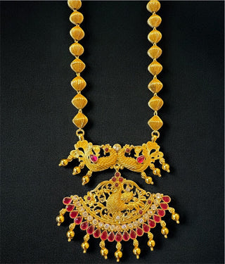 The Manthan Silver Bridal Peacock Necklace & Earrings