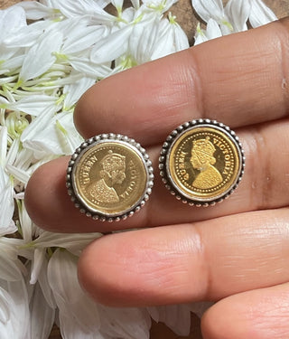 The Empress Antique Coin Silver Earstuds