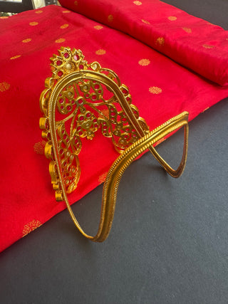 The Vedya Silver Kemp Floral Bridal Armlet or Vanki