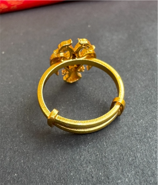 The Skanda Silver Gandaberunda Adjustable Finger Ring