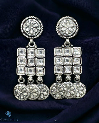 The Tanmaya Silver Earrings (White)