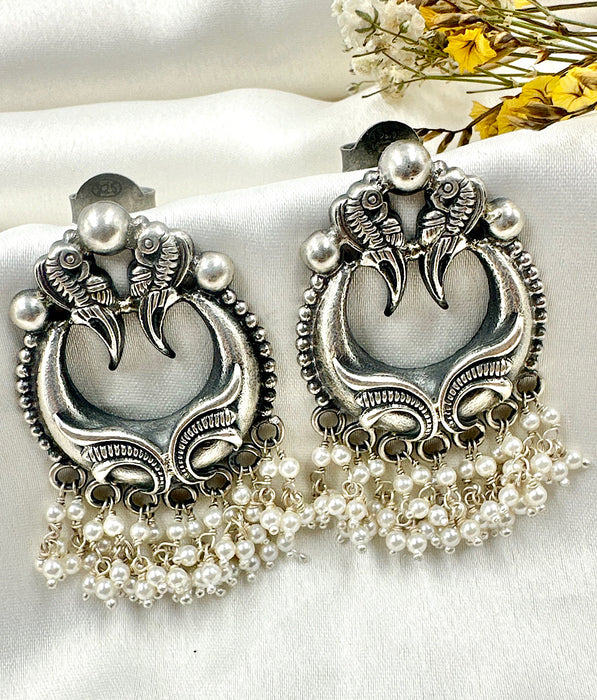 The Silver Peacock Earrings
