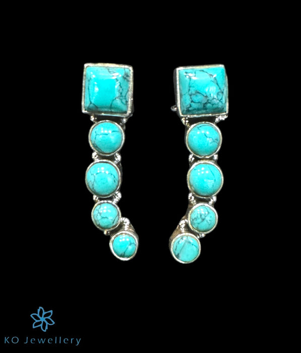 The Vasaki Silver Gemstone Earrings (Turquoise)