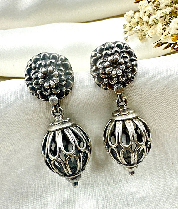 The Bead Antique Silver Earrings