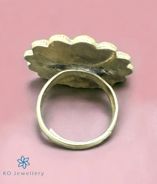 The Blue Flower Silver Finger Ring