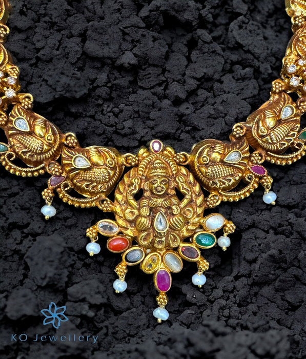 The Aradhya Silver Lakshmi Navratna Necklace