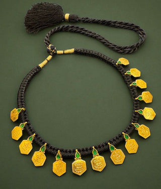 The Deeksha Lakshmi Coin Silver Thread Necklace & Earrings