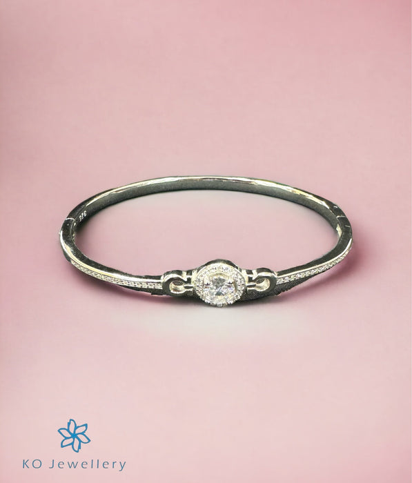 The Abel Solitaire Silver Openable Bracelet